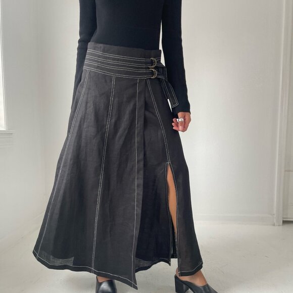 Carole Little Dresses & Skirts - Carole Little Susan Maxi Skirt -Black W/White Stitching Size 10